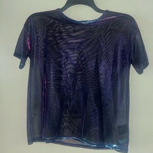 Shimmery, metallic, see-through T-shirt